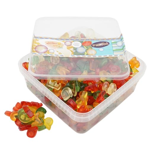 Deine Naschbox | Fruchtgummi-Buchstaben Mix | 1kg Naschbox | XL Großpackung - Schönes Geschenk zum Schulbeginn - Fruchtiges ABC von PE ÄM