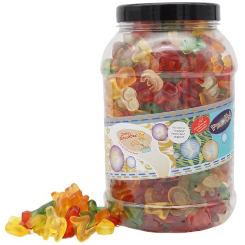 Deine Naschbox | Fruchtgummi-Buchstaben Mix | 2kg Big Pot | XXL Großpackung - Schönes Geschenk zum Schulbeginn - Fruchtiges ABC von PE ÄM