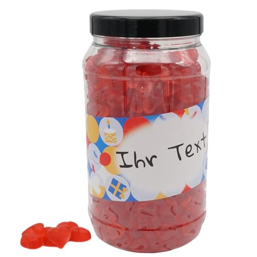 Deine Naschbox | Fruchtgummi Glühweinherzen | personalisierbar |2kg Big Pot | XXL Großpackung - Glühweinherzen - weihnachtlich - Geschenk von PE ÄM