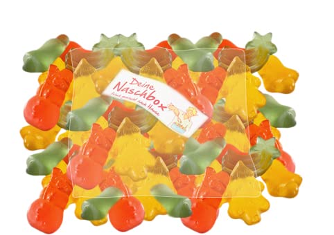 Deine Naschbox | Fruchtgummi Weihnachtsmischung | 1kg Nachfüllbeutel | Minimale Verpackung 100% recyclebar - XL Großpackung - Weihnachtsmotive von PE ÄM