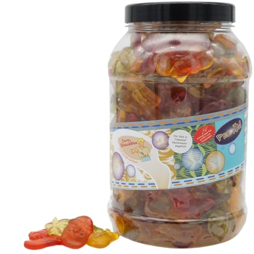 Deine Naschbox | Fruchtgummi Weihnachtsmischung | 2kg Big Pot | XXL Packung Candybar & Geschenk - Stern Glocke Tannenbaum Schnee- & Weihnachtsmann von PE ÄM