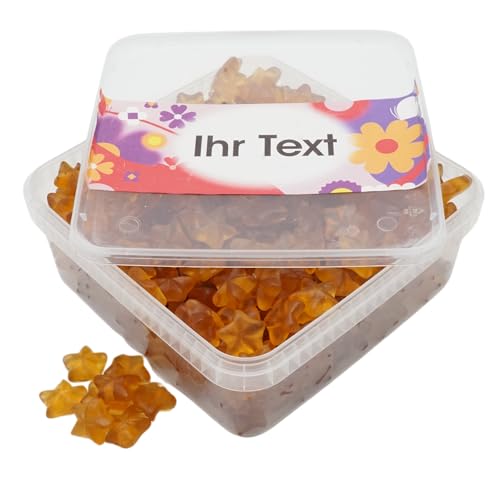 Deine Naschbox | Fruchtgummi Zimtsterne | personalisierbar | 1kg Naschbox | XL Großpackung - Zimtsterne - weihnachtlich - Geschenk von PE ÄM