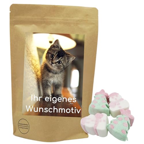 Deine Naschbox | Naschbeutel mit tollen Motiven | kompostierbar | Größe L | gefüllt mit 200g leckerem Mausespeck Weihnachtsmix - Fluffig- Soft von PE ÄM