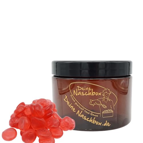 Deine Naschbox | Rote Fruchtgummi Smileys | 350g Pot | Pöttchen für Unterwegs, als Mitbringsel & als Geschenk - 10% Fruchtsaftanteil - Erdbeer Aroma von PE ÄM