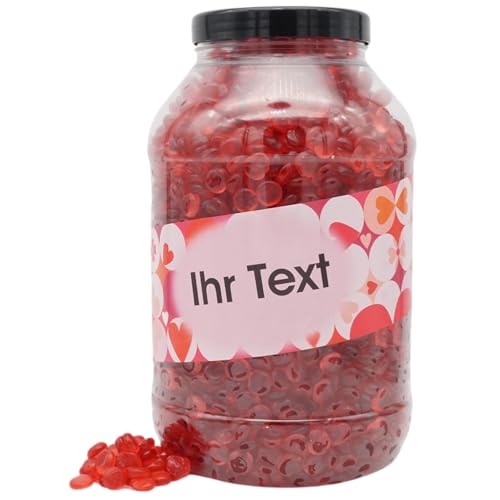 Deine Naschbox | Rote Fruchtgummi Smileys | personalisierbar | 3kg Mega Pot | XXL Großpackung - Motive für viele Gelegenheiten - Geschenk - Erdbeere von PE ÄM