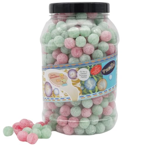 Deine Naschbox | Saure Bonbon Kugeln | 2kg Big Pot | XXL Großpackung für Party, Candybar & als Geschenk - 2 Sorten Mix - Erdbeere & Apfel von PE ÄM