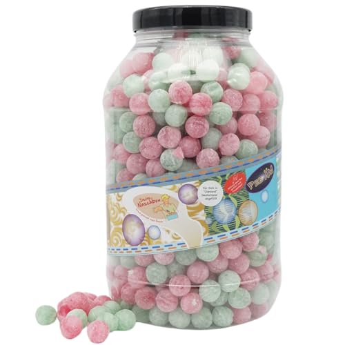 Deine Naschbox | Saure Bonbon Kugeln | 3kg Mega Pot | XXL Großpackung für Party, Candybar & als Geschenk - 2 Sorten Mix - Erdbeere & Apfel von PE ÄM