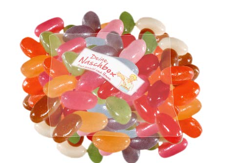 Deine Naschbox | Saure Jelly Beans | 500g Nachfüllbeutel | Minimale Verpackung 100% recyclebar - Großpackung - Dragees - Gelee Bohnen - Frucht Mix von PE ÄM