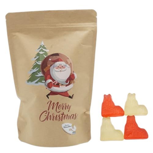 Deine Naschbox | Weihnachtsmann Motivbeutel |Gefüllt mit 450g Dom Fruchtgummis von PE ÄM