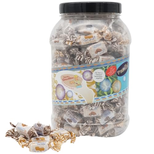 Deine Naschbox | Zuckerfreie Caribbean Creme Toffee Bonbon | 1kg Big Pot | XXL Packung - Kaubonbons - 3er Mix - Karamell-, Schokolade- & Kaffeesahne von PE ÄM