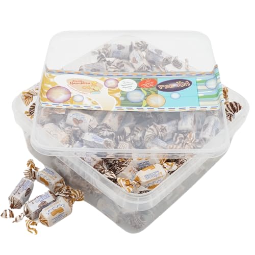 Deine Naschbox | Zuckerfreie Caribbean Creme Toffee Bonbon | 500g Naschbox | XL Großpackung - 3 Sorten Mix - Karamell-, Schokolade- & Kaffeesahne von PE ÄM