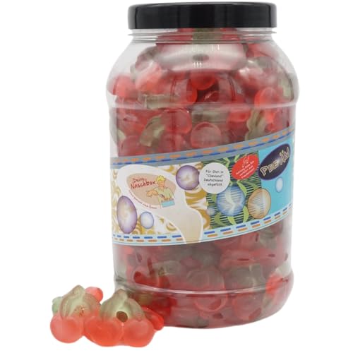 Deine Naschbox | Zuckerfreie Fruchtgummi Kirschen | 2kg Big Pot | XL Großpackung für Party, Candybar & als Geschenk - Saftig, fruchtig & süß von PE ÄM