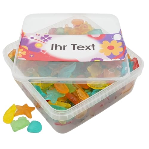 Deine Naschbox | Zuckerfreie Fruchtgummi Meeresfrüchte | personalisierbar | 1kg Naschbox | XL Großpackung - Motive für viele Gelegenheiten - Geschenk von PE ÄM