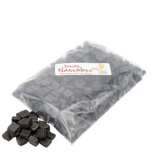 Deine Naschbox | Zuckerfreie Salzige Lakritz Kubusse | 1kg Nachfüllbeutel | Minimale Verpackung 100% recyclebar - XL Großpackung - Extrastark - Würfel von PE ÄM