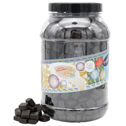 Deine Naschbox | Zuckerfreie Salzige Lakritz Kubusse | 2kg Big Pot | XXL Großpackung für Party, Candybar & als Geschenk - Salmiak Würfel - Lakritz von PE ÄM