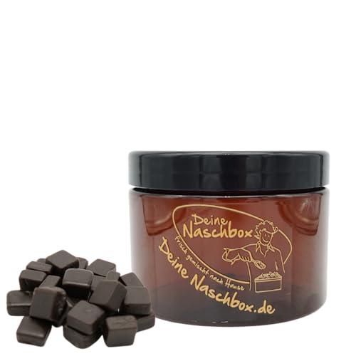 Deine Naschbox | Zuckerfreie Salzige Lakritz Kubusse | 350g Pot | Pöttchen für Unterwegs, Mitbringsel & Geschenk - Salmiak Würfel - Lakritzspezialität von PE ÄM