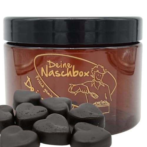 Deine Naschbox | Zuckerfreie Salzlakritz Herzen | 350g Pot | Pöttchen für Unterwegs, Mitbringsel & Geschenk - Aromatisch & Würzig - Lakritzspezialität von PE ÄM