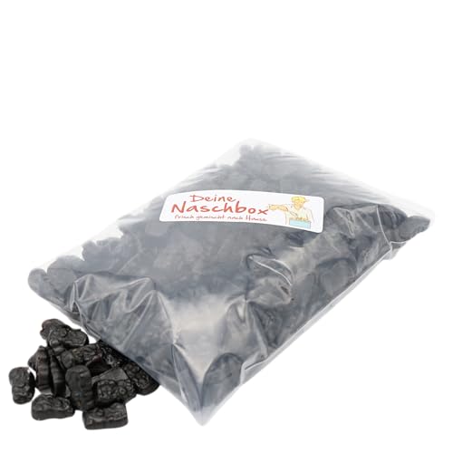 Deine Naschbox | Zuckerfreie Süße Lakritz Bärchen | 1kg Nachfüllbeutel | Minimale Verpackung 100% recyclebar - XL Packung - Gelatinefrei - Süßlakritz von PE ÄM