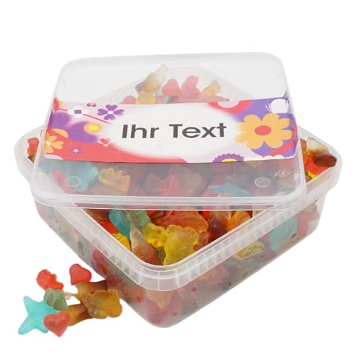 Deine Naschbox | Zuckerfreier Fruchtgummi 4 Sorten Mix | 1kg Naschbox | XL Großpackung - Motive für viele Gelegenheiten - Geschenkidee von PE ÄM