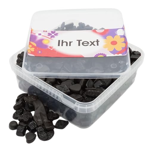 Deine Naschbox | Zuckerfreier Lakritz Mix 10 Sorten | personalisierbar | 1kg Naschbox | XL Großpackung - Motive für viele Gelegenheiten - Geschenk von PE ÄM