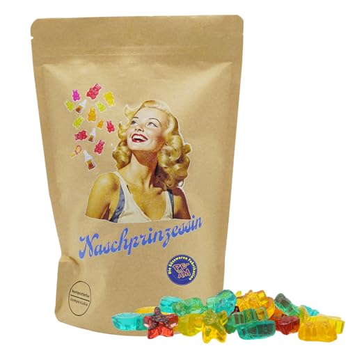 PE ÄM | Naschbeutel mit tollen Motiven | kompostierbar | Größe M | gefüllt mit 450g PE ÄM - Zuckerfreiem Fruchtgummi Meerestiere Mix | Fruchtig von PE ÄM