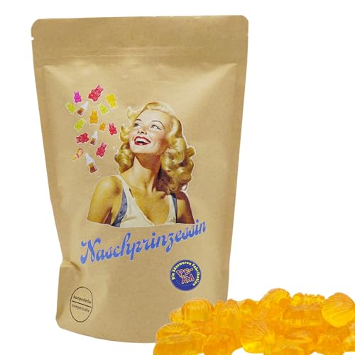 PE ÄM | Naschbeutel mit tollen Motiven | kompostierbar | Größe M | gefüllt mit 450g PE ÄM - Zuckerfreiem Fruchtgummi Orange Meerestieren | Fruchtig von PE ÄM