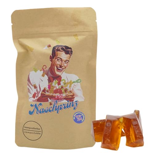 PE ÄM | Naschbeutel mit tollen Motiven | kompostierbar | Größe M | gefüllt mit 450g PE ÄM - Zuckerfreien Fruchtgummi Cola M'Ecks | Premiumfruchtgummi von PE ÄM