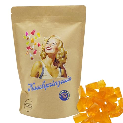 PE ÄM | Naschbeutel mit tollen Motiven | kompostierbar | Größe M | gefüllt mit 450g PE ÄM - Zuckerfreien Fruchtgummi Mandarine M'Ecks | Süß & Saftig von PE ÄM