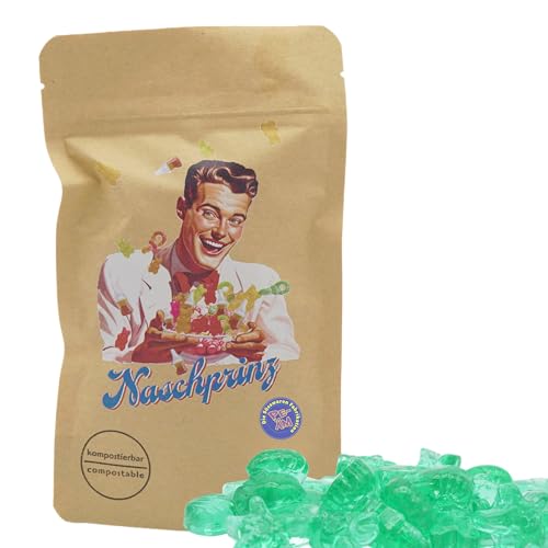 PE ÄM | Naschbeutel mit tollen Motiven | kompostierbar | Größe S | gefüllt mit 150g PE ÄM - Zuckerfreien Fruchtgummi Apfel Meerestieren | Fruchtig von PE ÄM