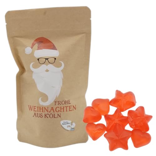 Santa Cool Beutel |Gefüllt mit 150g Fruchtgummi Glühweinsternen & Herzen von PE ÄM