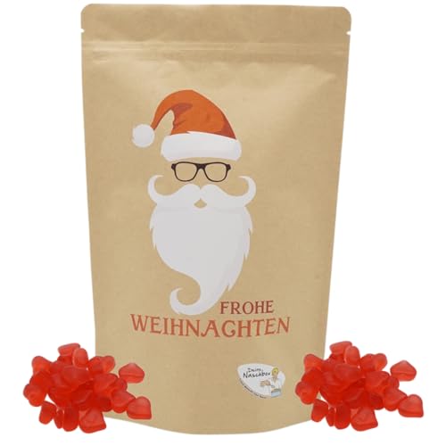 Santa Cool Beutel |Gefüllt mit 800g Fruchtgummi Glühweinherzen von PE ÄM