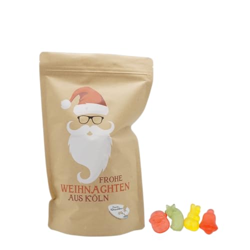 Santa Cool Beutel |Gefüllt mit 800g Fruchtgummi Weihnachtsmischung von PE ÄM