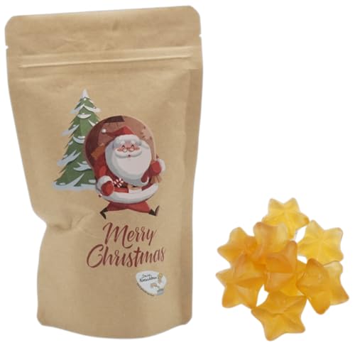 Weihnachtsmann Motivbeutel |Gefüllt mit 150g Fruchtgummi Zimtsternen von PE ÄM