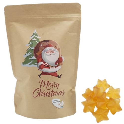 Weihnachtsmann Motivbeutel |Gefüllt mit 450g Fruchtgummi Zimtsternen von PE ÄM