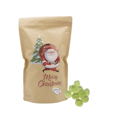 Weihnachtsmann Motivbeutel |Gefüllt mit 800g Fruchtgummi Bratäpfeln von PE ÄM