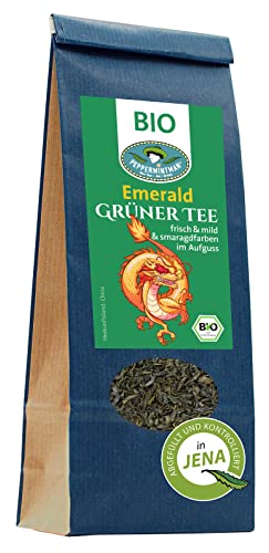 Bio Emerald Green Tea 1kg - milder Grüner Tee - smaragdfarbener Aufguß - aus dem traditionellen 'Goldenen Dreieck' von einem chinesischen Familienbetrieb - PEPPERMINTMAN von PEPPERMINTMAN Oliver Neye - Jena / Germany