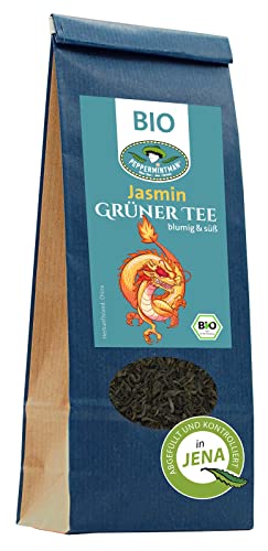 Bio Jasmintee 250g - Grüner Tee lose - traditionell und natürlich aromatisiert mit frischen Jasminblüten - aus dem chinesischen 'Goldenen Dreieck' des Teeanbaus - PEPPERMINTMAN von PEPPERMINTMAN Oliver Neye - Jena / Germany