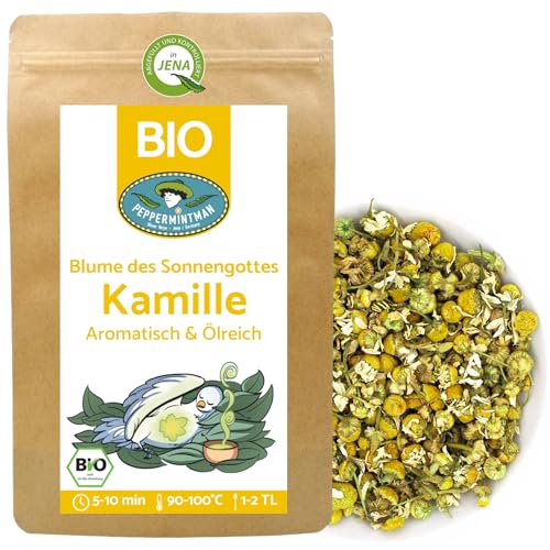 Bio Kamillentee 1000g - ganze Kamillenblüten getrocknert - aromastark und ölreich - direkt vom europäischen Familienbetrieb - PEPPERMINTMAN (2 x 500g) von PEPPERMINTMAN Oliver Neye - Jena / Germany