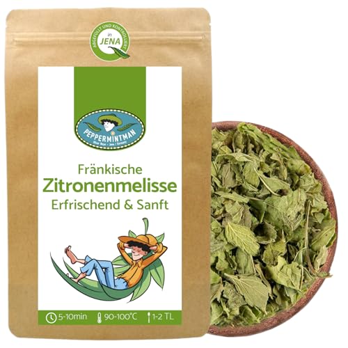 Fränkische Zitronenmelisse 250g - Kräftig aromatischer Kräutertee aus deutschem Anbau - Ganze Blätter - Durstlöscher mit Zitronennote - PEPPERMINTMAN von PEPPERMINTMAN Oliver Neye - Jena / Germany