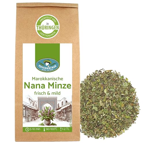 Nana Minze Tee 500g - Aromastarke Marokkanische Minze aus nachhatligem Anbau I Spearmint, Krauseminze I PeppermintMan von PEPPERMINTMAN Oliver Neye - Jena / Germany