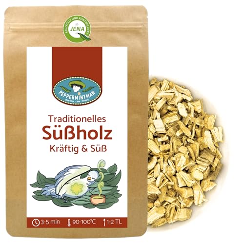 Süßholz geschält, geschnitten – 60g 150g 300g 500g Tee aus der Süßholzwurzel von PeppermintMan, schmeckt süßlich, Papiertüte (1000g (2 x 500g)) von PEPPERMINTMAN Oliver Neye - Jena / Germany