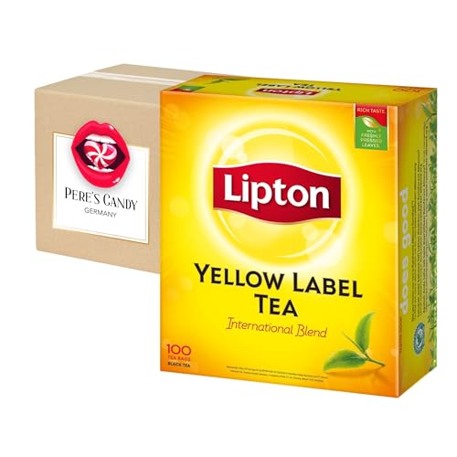 1 Packung - 100 Stück Teebeutel (2 g) Lipton Yellow Label Tee - Schwarztee mit Geschenk von Pere's Candy von PERE’S CANDY