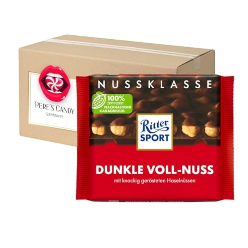 10 x 100g Dunkle Voll-Nuss Tafel - Dunkle Halbbitter-Schokolade mit ganzen Haselnüssen mit Geschenk von Pere's Candy von PERE’S CANDY