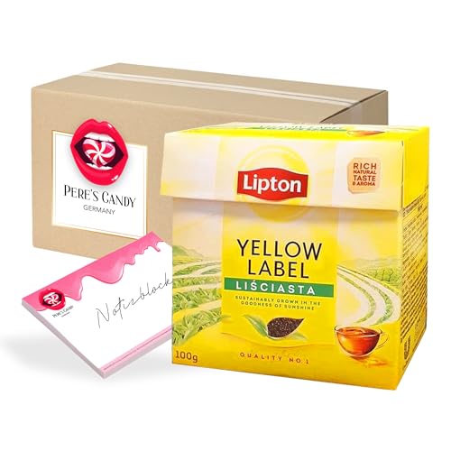 Pere's Candy® Bundle für 100 g Lipton Yellow Label Loser Schwarzer Tee + Pere's Candy Notepad DIN A7-25 Blatt von PERE’S CANDY