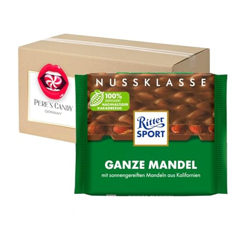 Pere's Candy® Bundle für 11 x 100 g Ganze Mandel Vollmilch-Schokolade mit ganzen Mandeln + Pere's Candy Notepad DIN A7-25 Blatt von PERE’S CANDY