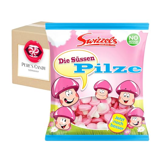 Pere's Candy® Bundle für 12 x 100g Süße Pilze Schaumzuckerpilze Erdbeergeschmack + Pere's Candy Notepad DIN A7-25 Blatt von PERE’S CANDY