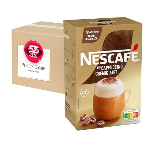 12 x 10 Sticks(à 14g) NESCAFÉ Cappuccino Cremig Zart Getränkepulver aus löslichem Bohnenkaffee mit Geschenk von Pere's Candy von PERE’S CANDY