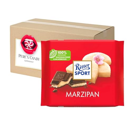 Pere's Candy® Bundle für 12 x 100g Marzipan Gefüllte Halbbitter-Schokolade mit Edel-Marzipan + Pere's Candy Notepad DIN A7-25 Blatt von PERE’S CANDY