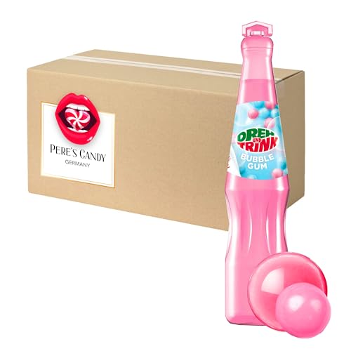 12 x 200ml Bubble Gum Dreh und Trink Erfrischungsgetränk Durstlöscher mit Geschenk von Pere's Candy von PERE’S CANDY