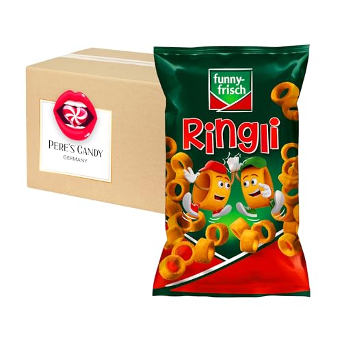 12 x 35 g Funny-Frisch Ringli Paprika Würzig-knackiger Knabbersnack mit Geschenk von Pere's Candy von PERE’S CANDY